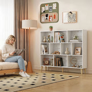Side view of the bookcase showing its slim depth