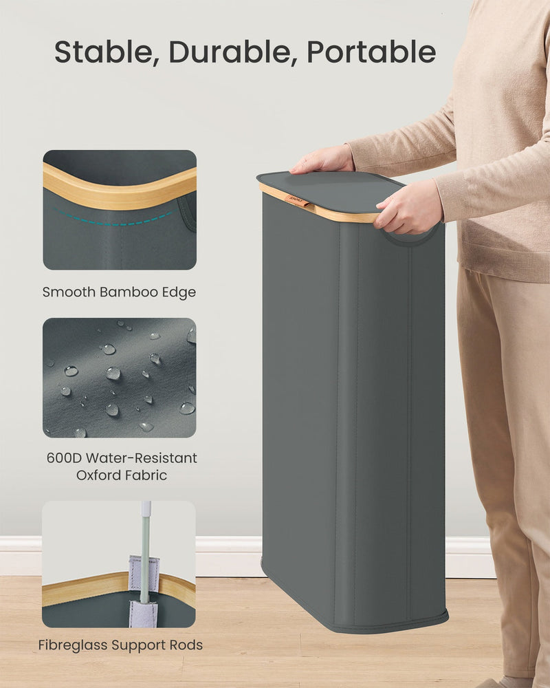 Stable, Durable, Portable panel with bamboo edge, Oxford fabric and fibreglass rod close-ups