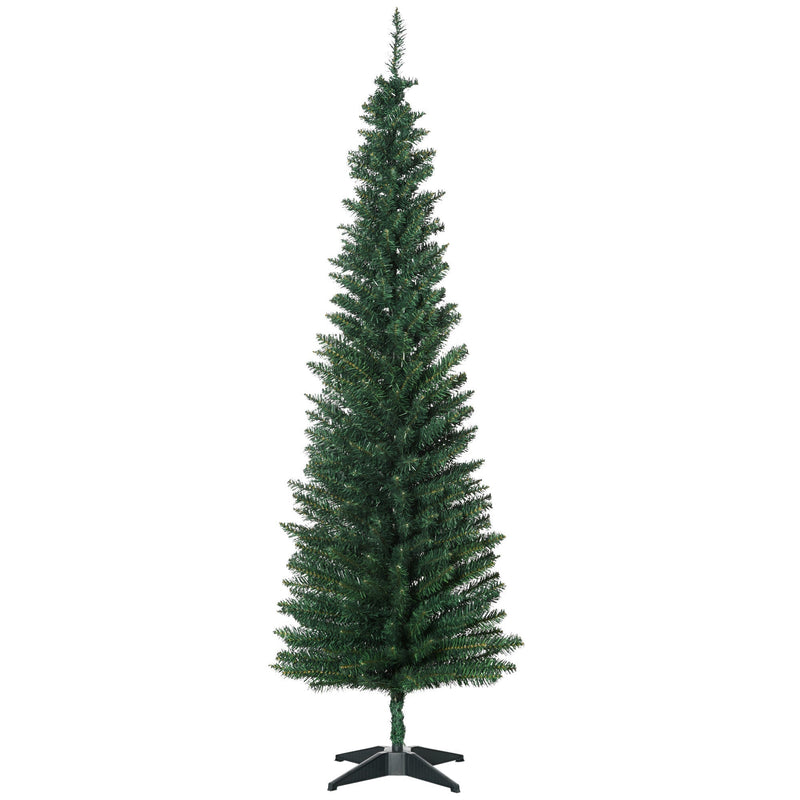 Second studio view of the 6ft green pencil Christmas tree on its stand