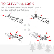Diagram showing how to spread out the white tree's branch tips for a full look