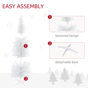 Easy assembly diagram showing the white tree's sectioned design and detachable base