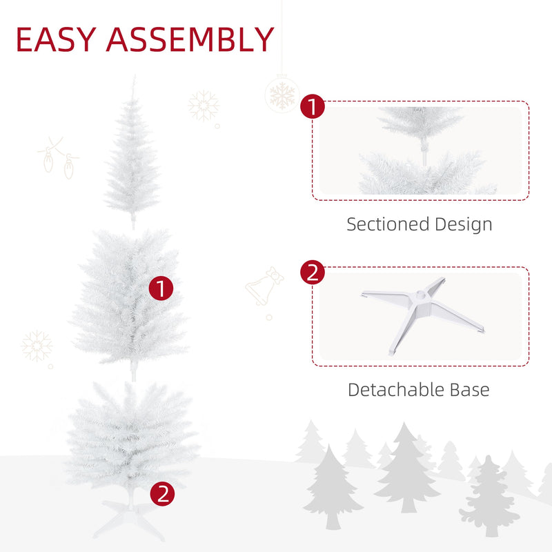 Easy assembly diagram showing the white tree's sectioned design and detachable base