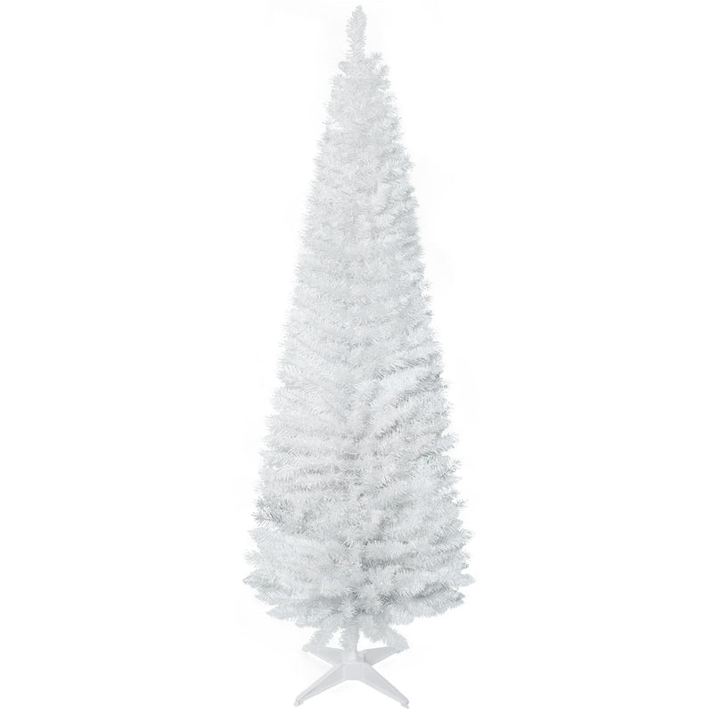 Second studio view of the 6ft white pencil Christmas tree on its stand