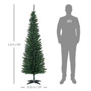 Dimensions diagram of the 6ft green pencil tree showing 180 cm height and 55 cm base width