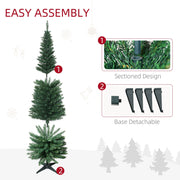 Easy assembly diagram showing the green tree's sectioned design and detachable base