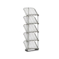Songmics slim sloping 5-tier shoe rack in grey, full view