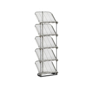 Songmics slim sloping 5-tier shoe rack in grey, full view