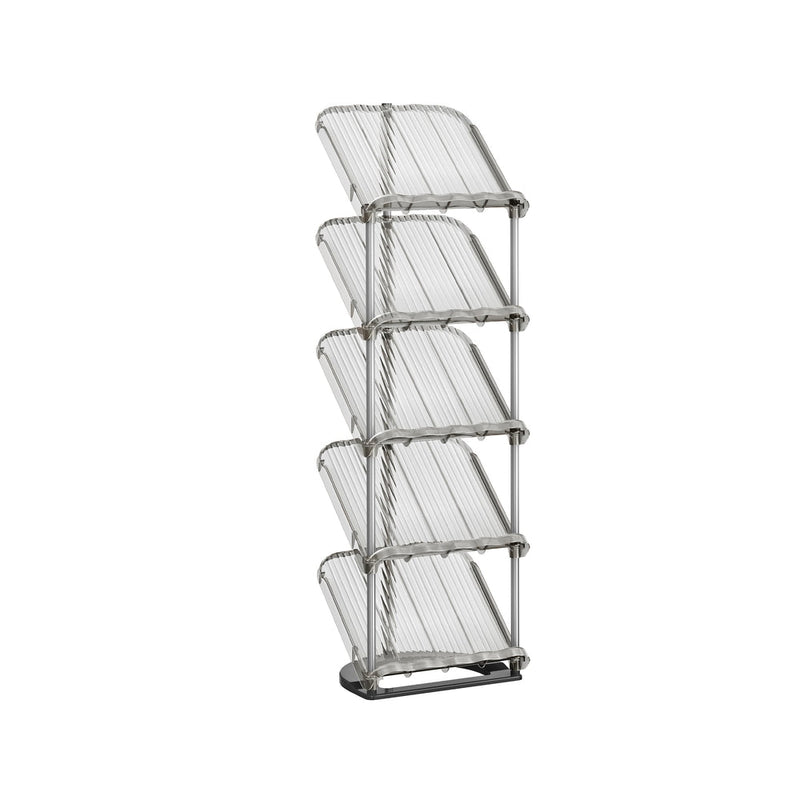 Songmics slim sloping 5-tier shoe rack in grey, full view