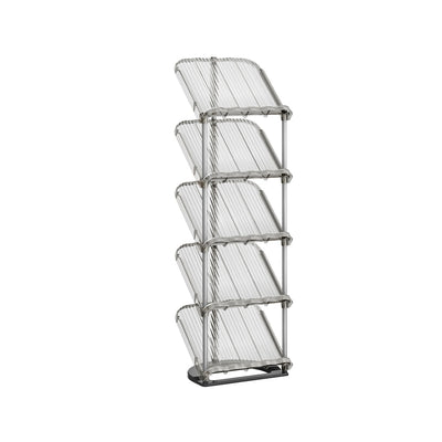Songmics slim sloping 5-tier shoe rack in grey, full view