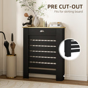 Radiator Cover with Storage Drawer for Safe Hallway Heating Black Wood Effect Homcom