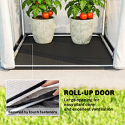 Portable Mini Greenhouse With Roll Up Door Ideal For Small Gardens And Patios White AOSOM