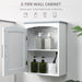 Light Grey Wall Mounted Bathroom Cabinet With Arched Door and Adjustable Shelf by kleankin