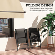 Set of Two Black Folding Outdoor Chairs Lightweight and Portable by Outsunny