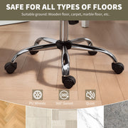 Beige Velvet Office Swivel Chair With Padded Seat And Adjustable Height For Home Desk