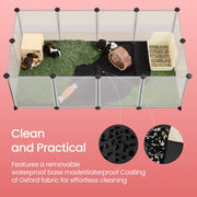 Close-up of the removable waterproof Oxford fabric mat and non-slip base texture inside the cage
