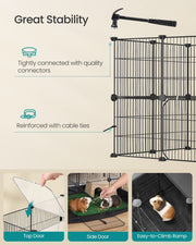 Stability details showing connectors, cable ties, the top door, side door and ramp