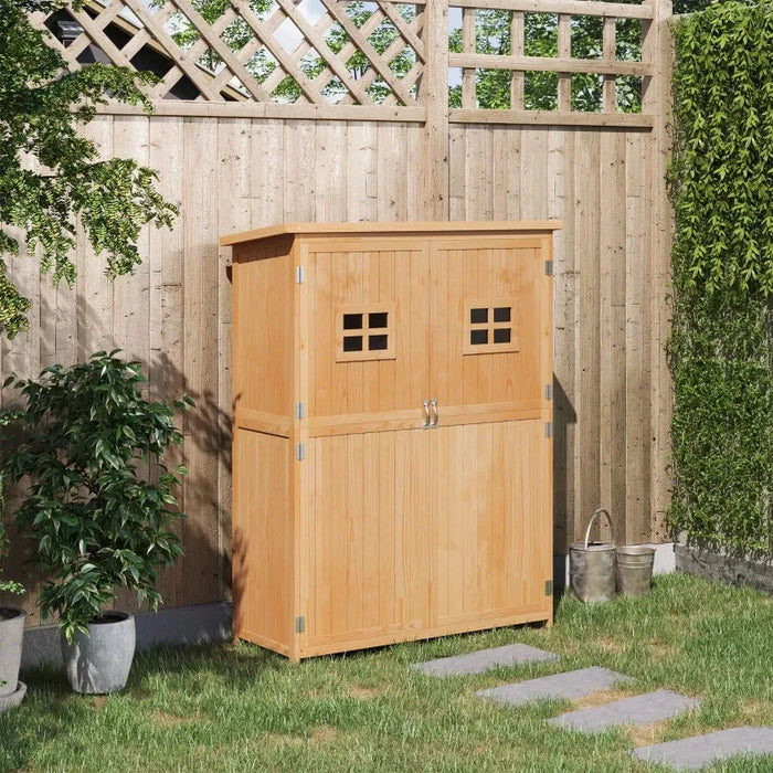 Wooden Garden Shed - Tool Storage, 2 Windows - 127x50x164cm