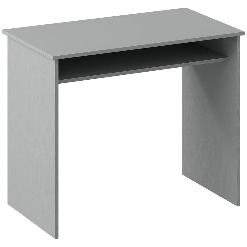 Compact Computer Desk With Storage Shelf For Home Office Or Study Room, Grey