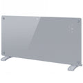 HOMCOM 2000W smart panel heater, grey glass panel, angled studio view