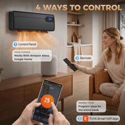 Four ways to control the heater: control panel, remote, Tuya app and voice control