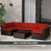 Red Set of 14 Outdoor Cushion Covers Water Resistant by Outsunny