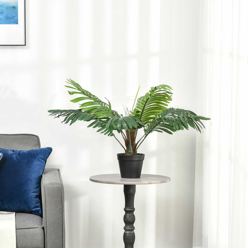 2 Pack 60cm Artificial Palm Trees with Nursery Pots for Indoor and Outdoor Use Green