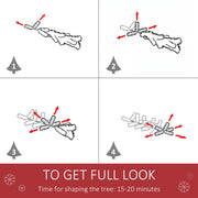Four-step diagram showing how to spread out the branches for a full look