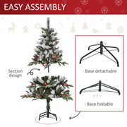 Easy assembly diagram showing the sectioned tree and a detachable, foldable base