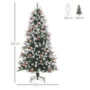 Dimensions diagram of the 6ft tree showing 180 cm height and 109 cm width