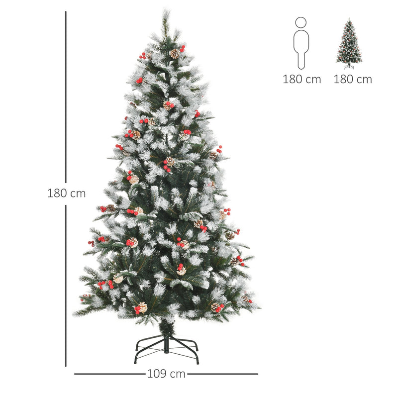 Dimensions diagram of the 6ft tree showing 180 cm height and 109 cm width