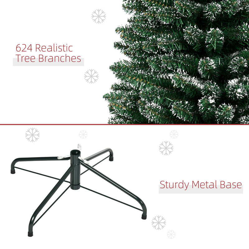 Close-up of 624 realistic branches and a sturdy metal base on the 7.5ft tree