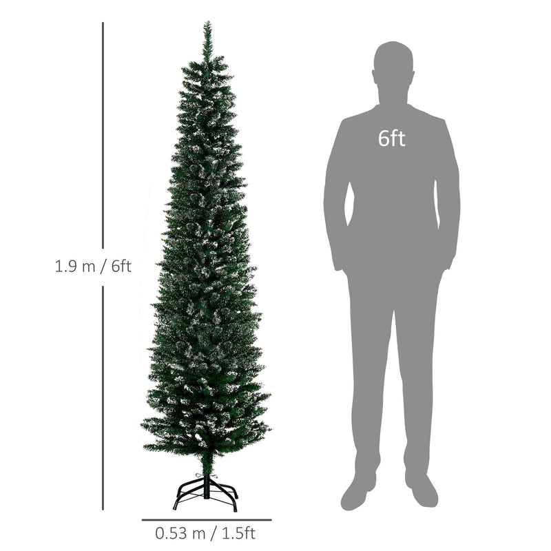 Dimensions of the 6ft tree: 1.9 m high and 0.53 m wide, beside a human silhouette