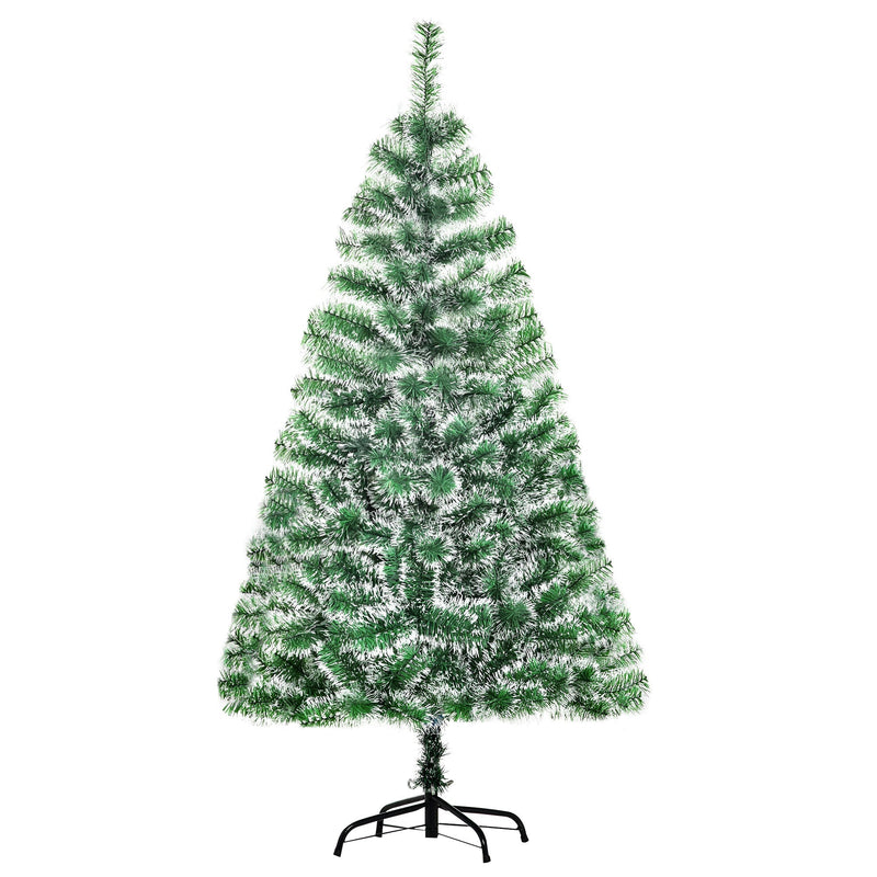 Second studio view of the 5ft snow-flocked Christmas tree on its metal stand