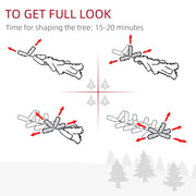 Diagram showing how to spread out the branch tips, with a 15-20 minute shaping time