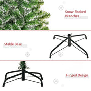 Snow-flocked branches shown above the stable, hinged metal base