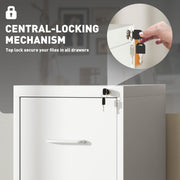 White Four Drawer Steel Filing Cabinet for Home or Office by HOMCOM