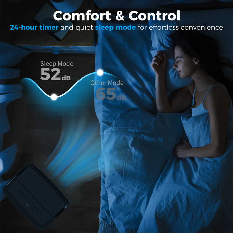 Portable Air Conditioner with Cooling and Dehumidifier for Bedrooms and Living Rooms Black AOSOM