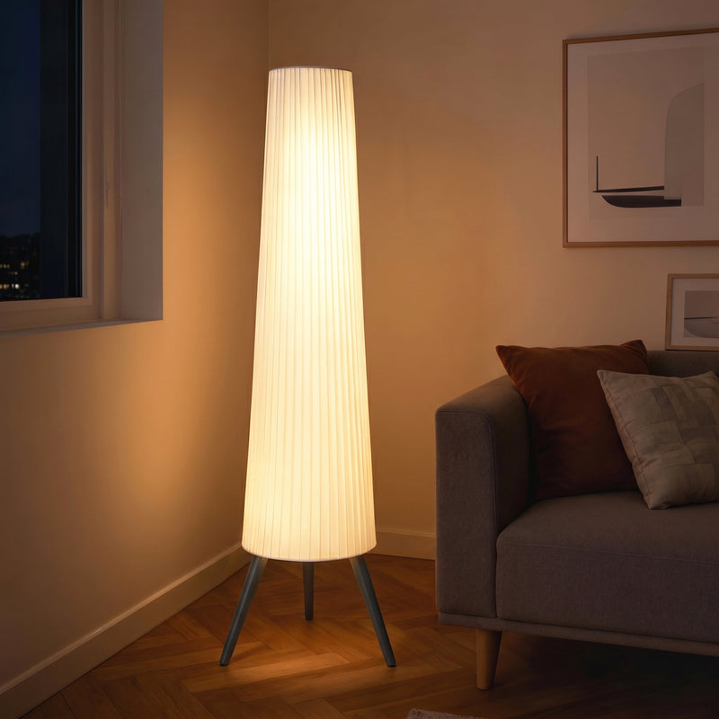 Floor Lamp with 3-Level Dimming for Relaxing or Reading in Living Room or Bedroom White Homcom