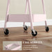 Pink Three Tier Rolling Storage Trolley with Wheels for Home or Office Use