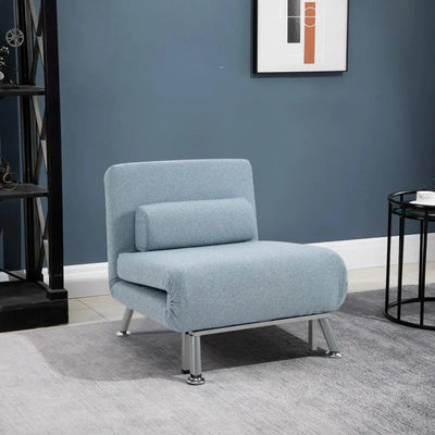 Single Sofa Bed - Blue Homcom