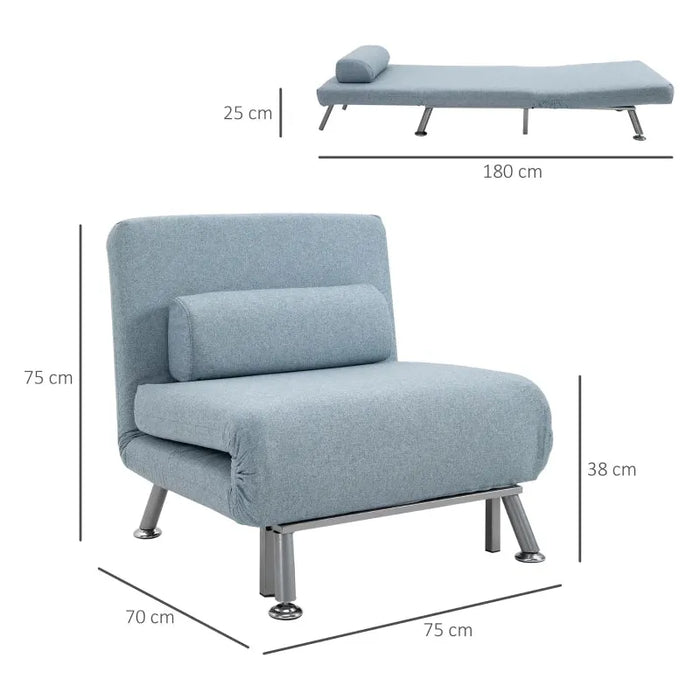 Single Sofa Bed - Blue