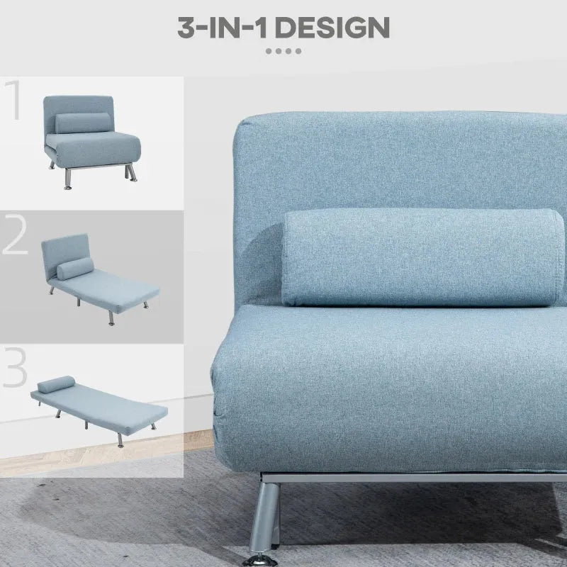 Single Sofa Bed - Blue