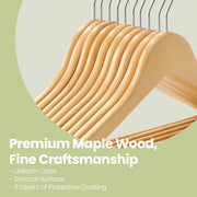 Close-up of the premium maple wood grain showing the smooth protective coating