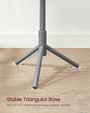 Coat rack shown at a shortened height suitable for children