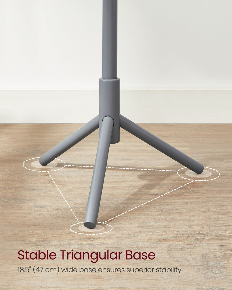 Coat rack shown at a shortened height suitable for children