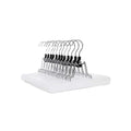 Solid Wood Non-Slip Trouser Hangers, Pack of 12, White by Songmics