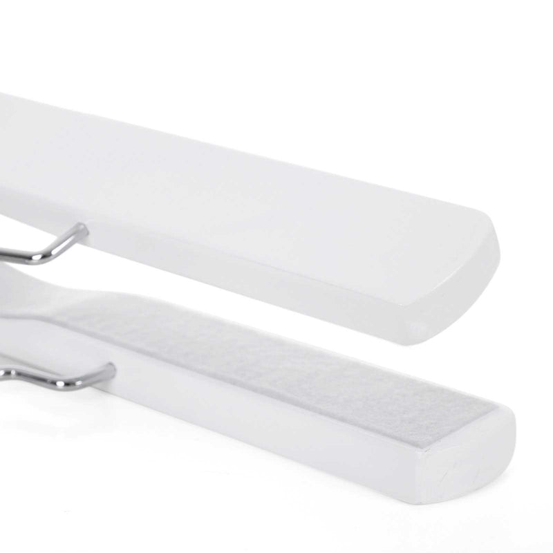 Solid Wood Non-Slip Trouser Hangers, Pack of 12, White by Songmics