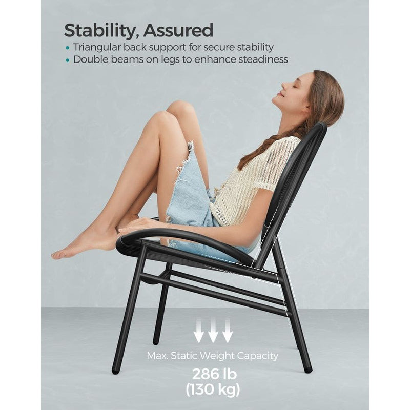 Image of a Black 3 Piece Patio Bistro Set