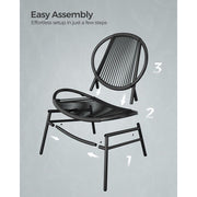 Image of a Black 3 Piece Patio Bistro Set