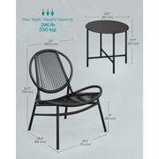 Image of a Black 3 Piece Patio Bistro Set